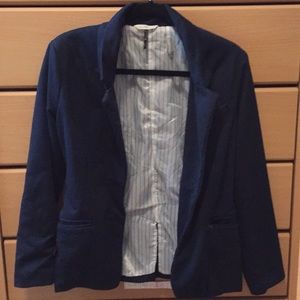 Cotton blazer with arm patches